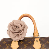 BAGCHARM/HÅRKLEMME BRUN BLOMST