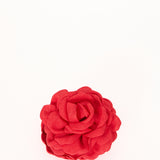 BAGCHARM/HÅRKLEMME RØD BLOMST