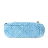 CHANEL BLUE QUILTED DENIM MEDIUM 19 FLAP BAG