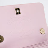 Chanel Lammskinn Quiltad Liten Trendig CC Flap Väska med dubbla handtag Rosa