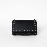 Christian Louboutin Calfskin Empire Maxi Spikes Paloma Clutch Black