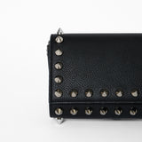 Christian Louboutin Calfskin Empire Maxi Spikes Paloma Clutch Black