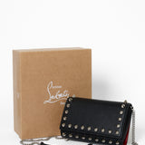 Christian Louboutin Calfskin Empire Maxi Spikes Paloma Clutch Black