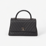 CHANEL CHEVRON TOP HANDLE FLAPBAG