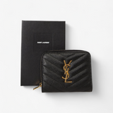 SAINT LAURENT CASSANDRE MATELASSE ZIP WALLET