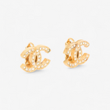 CHANEL CC RHINESTONE EARCLIPS
