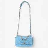 CHANEL QUILTAD DENIM MEDIUM 19 FLAP
