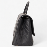 CHANEL CHEVRON TOP HANDLE FLAPBAG